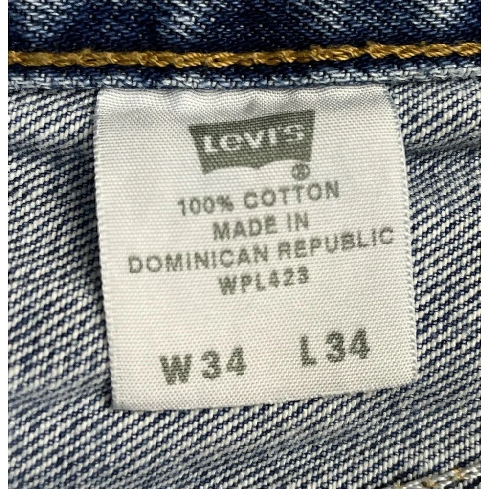 Levi's 501XX Blue Denim Straight Jeans Button Fly Regular Fit 5-Pocket Men 34x34